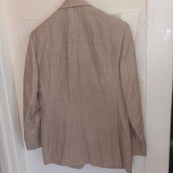 Ermenegildo Zegna recent wool/ linen 40R unconstructed bold striped - Picture 4 of 12